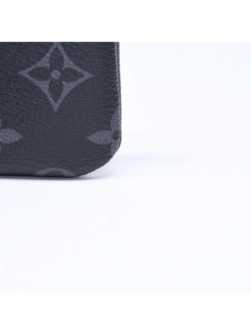 Louis Vuitton Monogram Eclipse Pochette Cles Coin Purse Black Gray